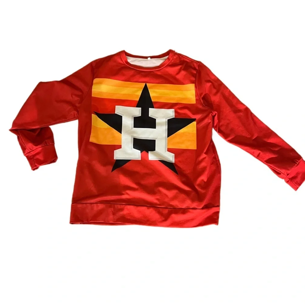 Houston Astros Baseball Retro Long Sleeve Sweater Size XL